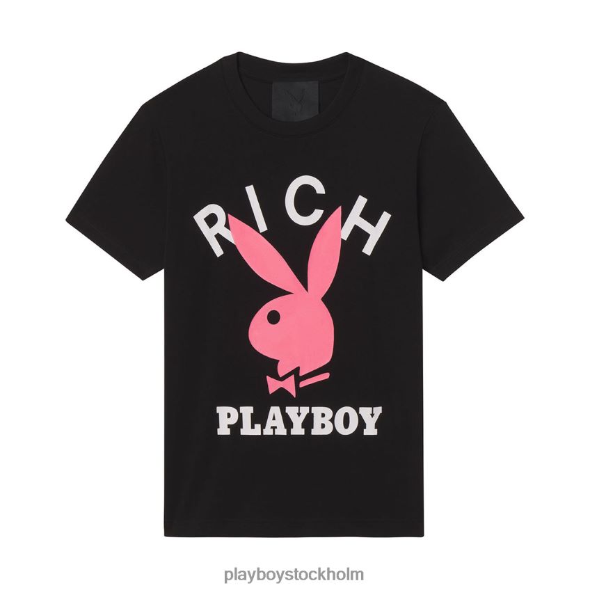 logotyp t-shirt Playboy x John Richmond män 62L66F129 svart Kläder