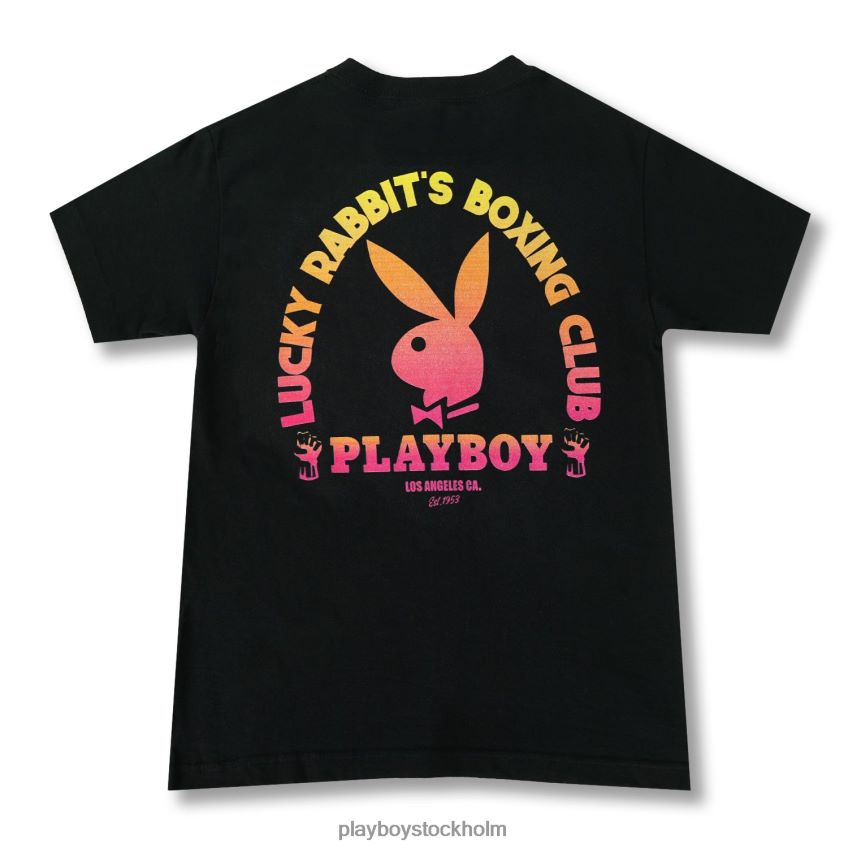 lucky rabbits boxningsklubb t-shirt Playboy män 62L66F25 svart Kläder