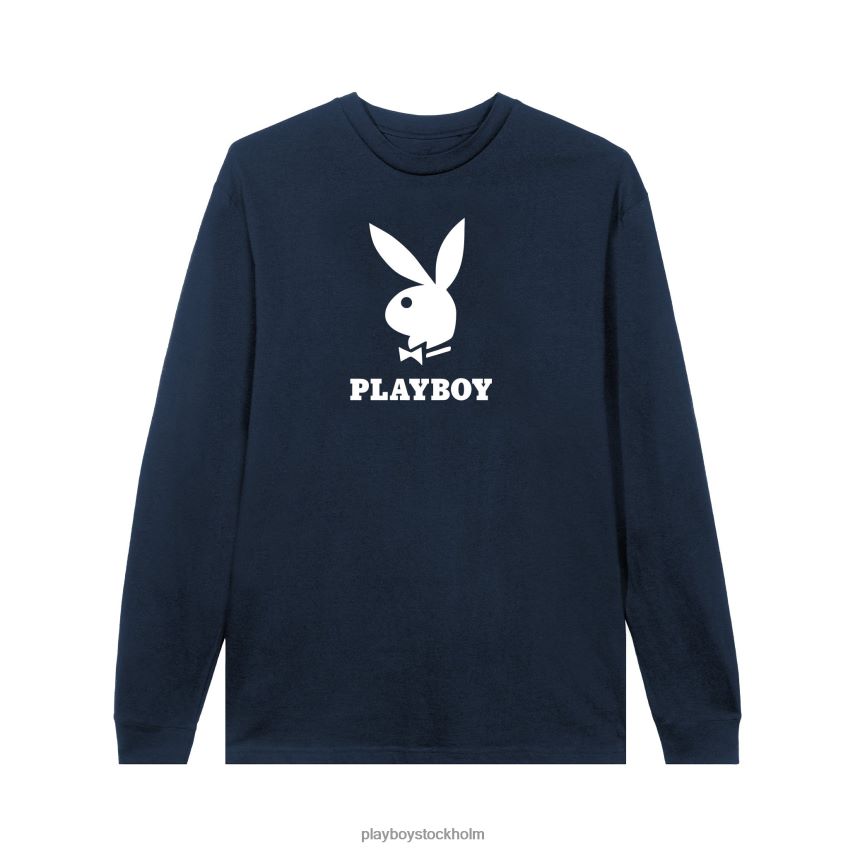 långärmad logotyp Playboy män 62L66F60 Marin Kläder