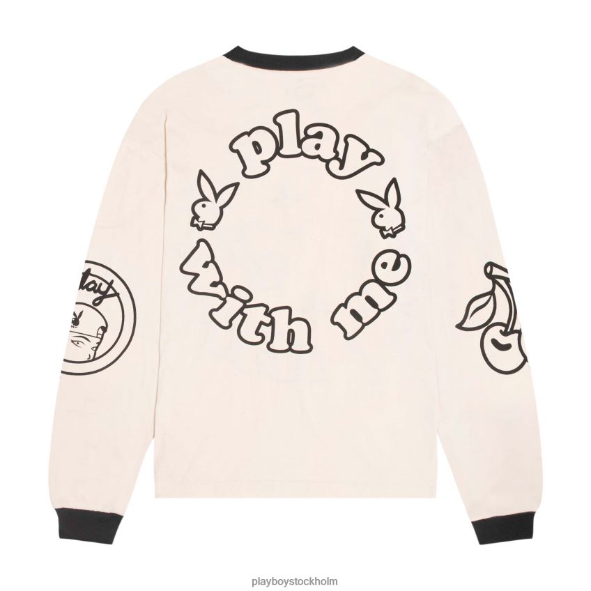 mästerskaps långärmad t-shirt Playboy män 62L66F206 off-white Kläder