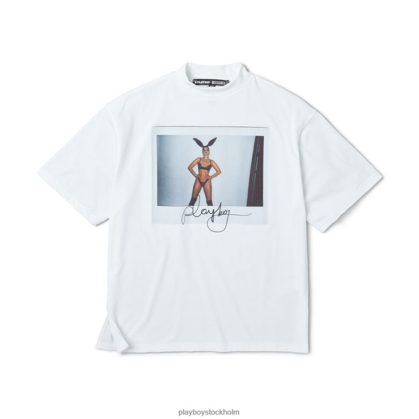 november 2020 lekkamrat khrystyana t-shirt med polaroidtryck Playboy kvinnor 62L66F1023 vit Kläder