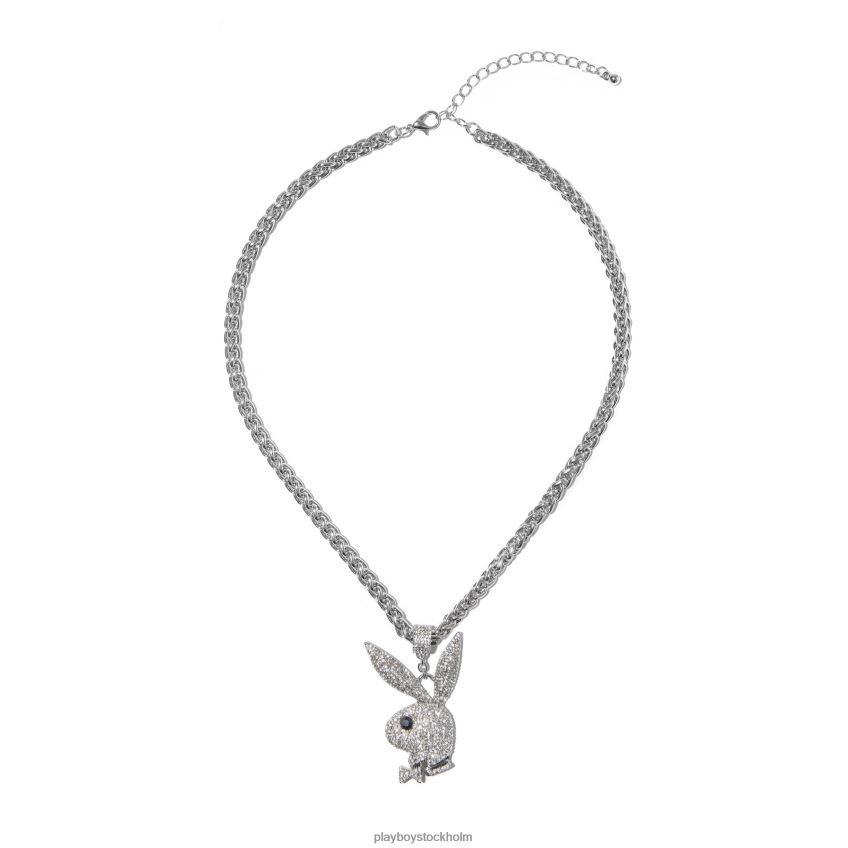 pave kaninhuvud chunky halsband Playboy män 62L66F874 silver tillbehör