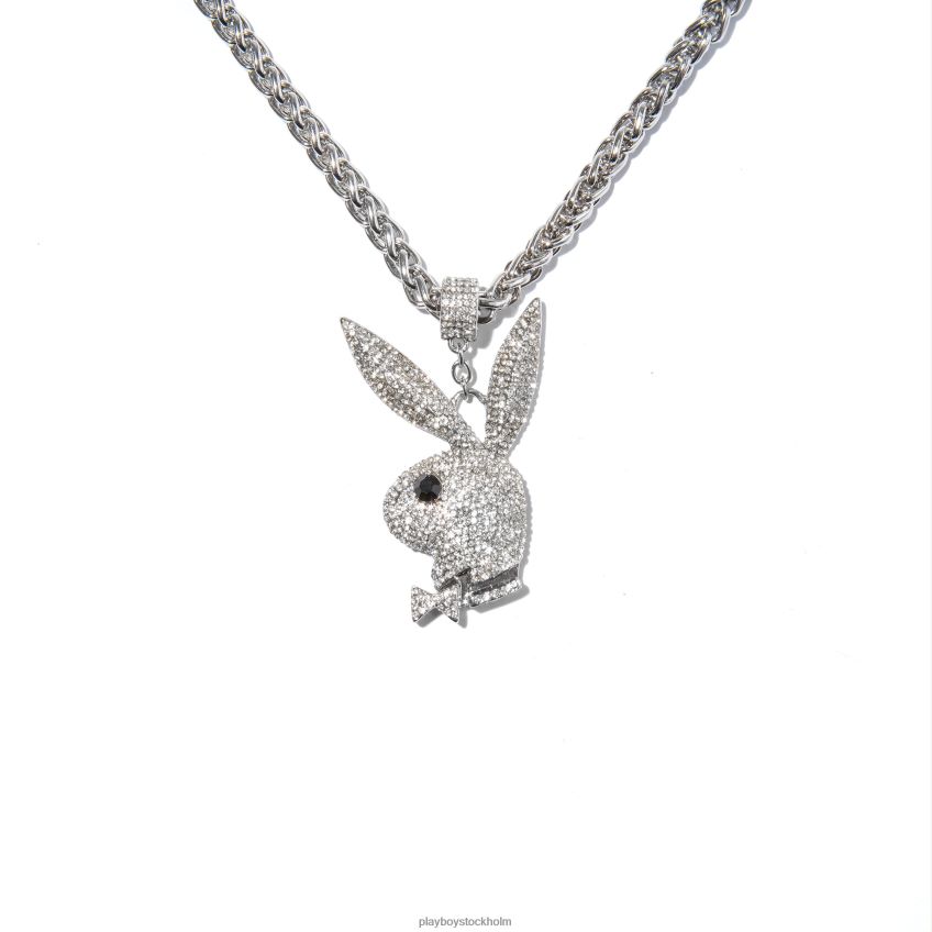 pave kaninhuvud chunky halsband Playboy män 62L66F874 silver tillbehör