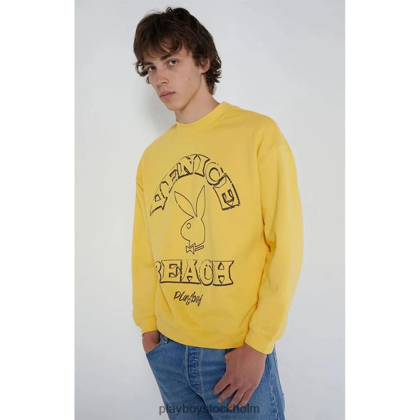 pb venice beach crewneck gul Playboy män 62L66F368 original Kläder