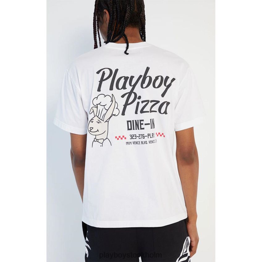 pizza tee Playboy män 62L66F28 vit Kläder