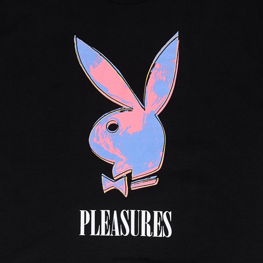 popkonst t-shirt Playboy x Pleasures män 62L66F111 svart Kläder