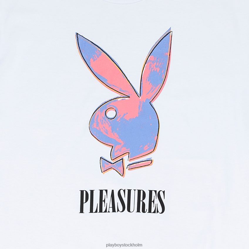 popkonst t-shirt Playboy x Pleasures män 62L66F131 vit Kläder