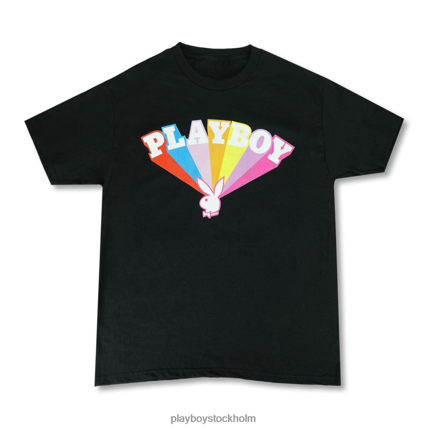 regnbågsstrålar t-shirt Playboy män 62L66F20 svart Kläder