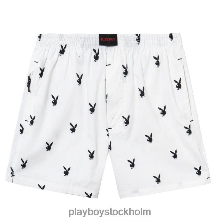 repeterande loungeshorts med kaninhuvud Playboy män 62L66F583 vit Kläder