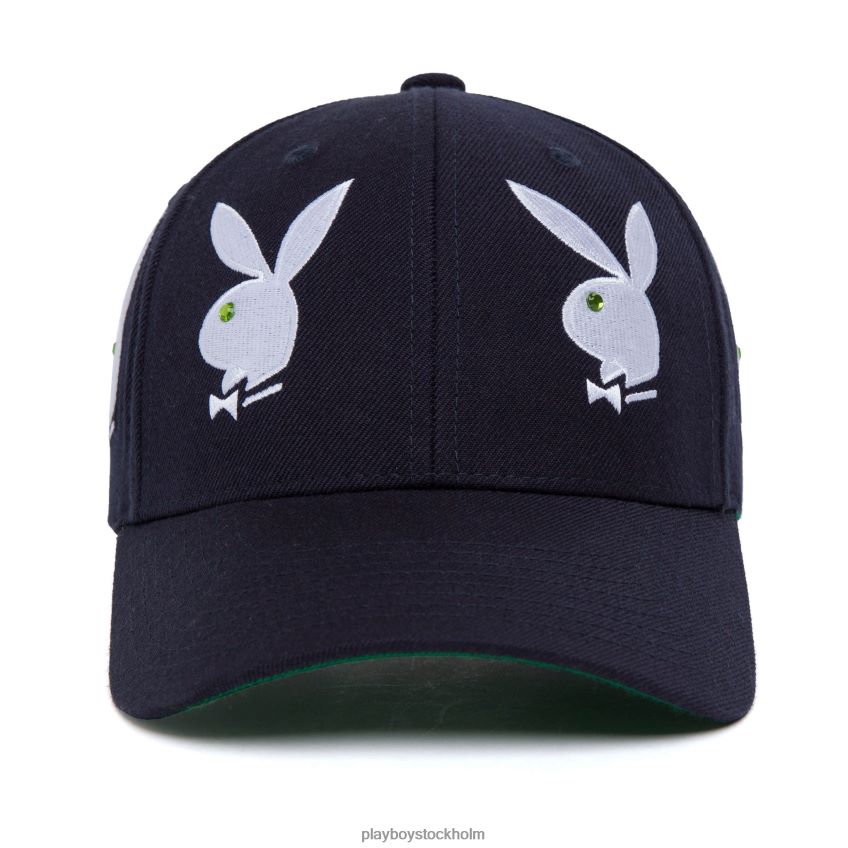 rhinestone 6 panel hatt Playboy x HUF män 62L66F788 Marin tillbehör