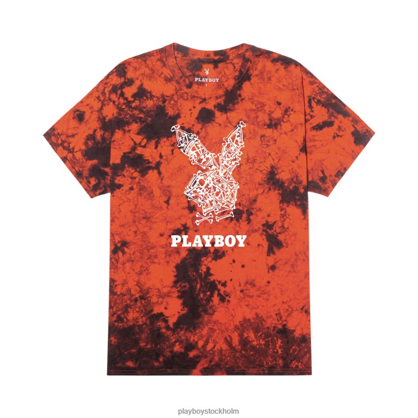 skelett t-shirt med kaninhuvud Playboy män 62L66F196 orange svart slipsfärg Kläder