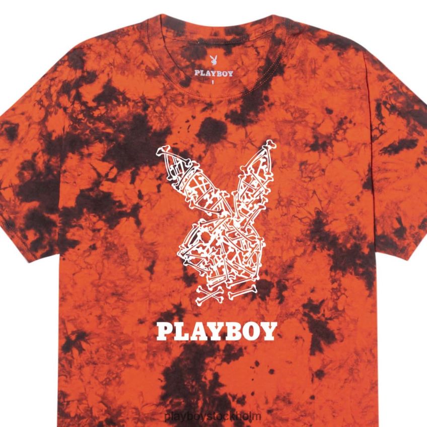 skelett t-shirt med kaninhuvud Playboy män 62L66F196 orange svart slipsfärg Kläder