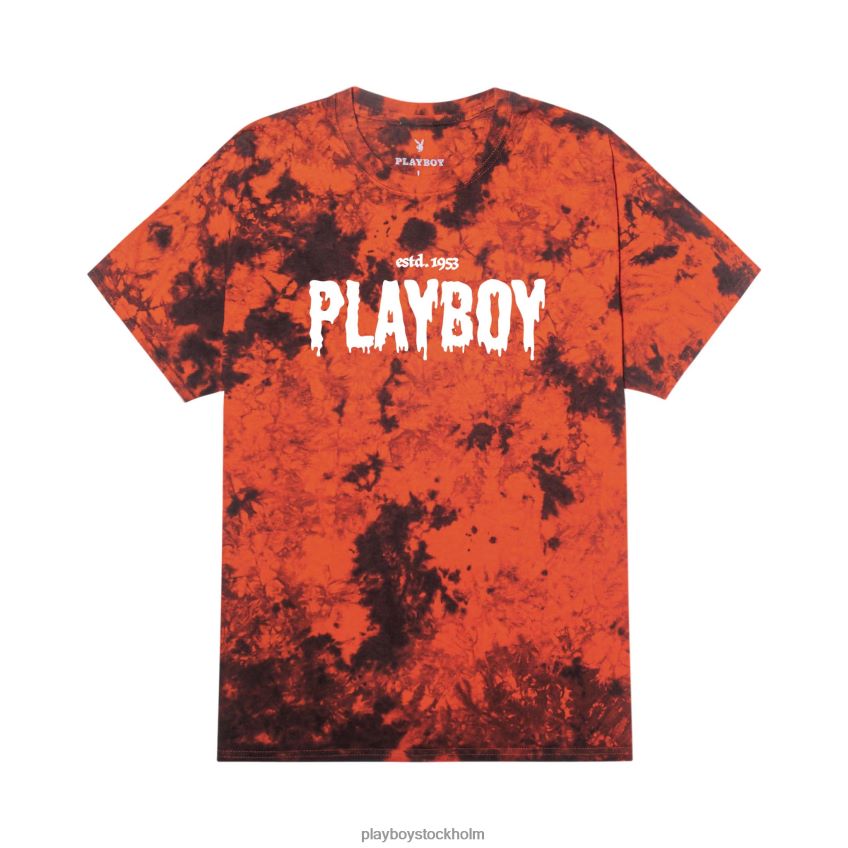 slime masthead t-shirt Playboy män 62L66F200 orange svart slipsfärg Kläder