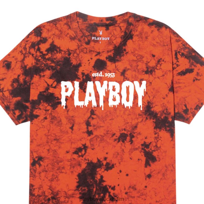 slime masthead t-shirt Playboy män 62L66F200 orange svart slipsfärg Kläder