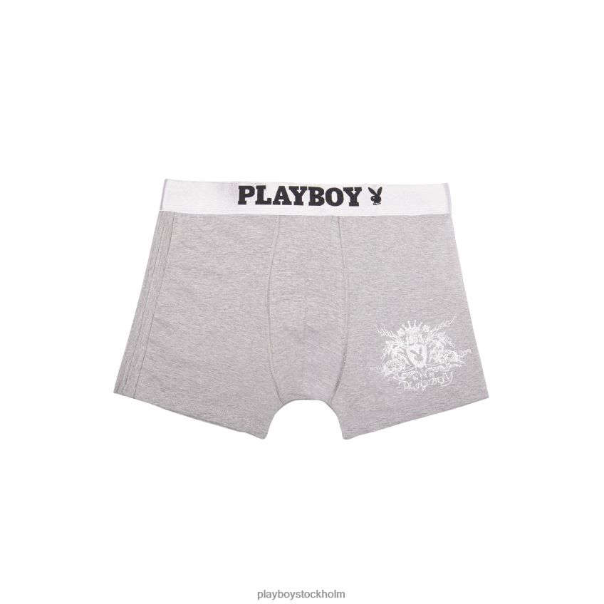 solid boxershorts med logotyp Playboy män 62L66F674 grå Kläder