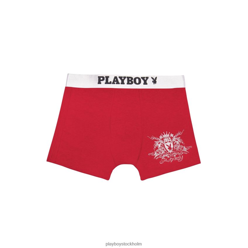 solid boxershorts med logotyp Playboy män 62L66F675 röd Kläder