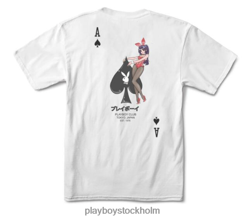 spader ess 20 t-shirt Playboy män 62L66F44 vit Kläder