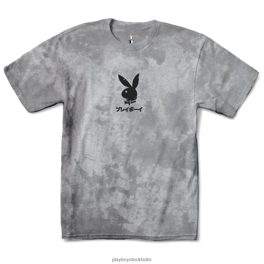 spader ess t-shirt tie-dye Playboy män 62L66F15 gråskala Kläder