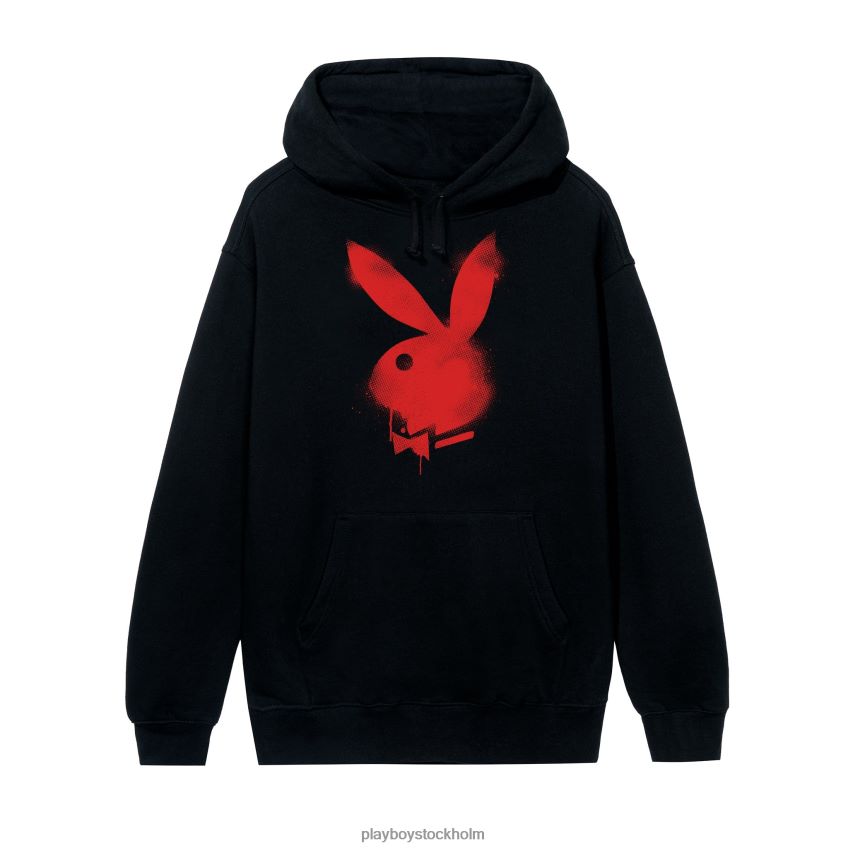 sprayfärgad hoodie med logotyp Playboy män 62L66F423 röd Kläder