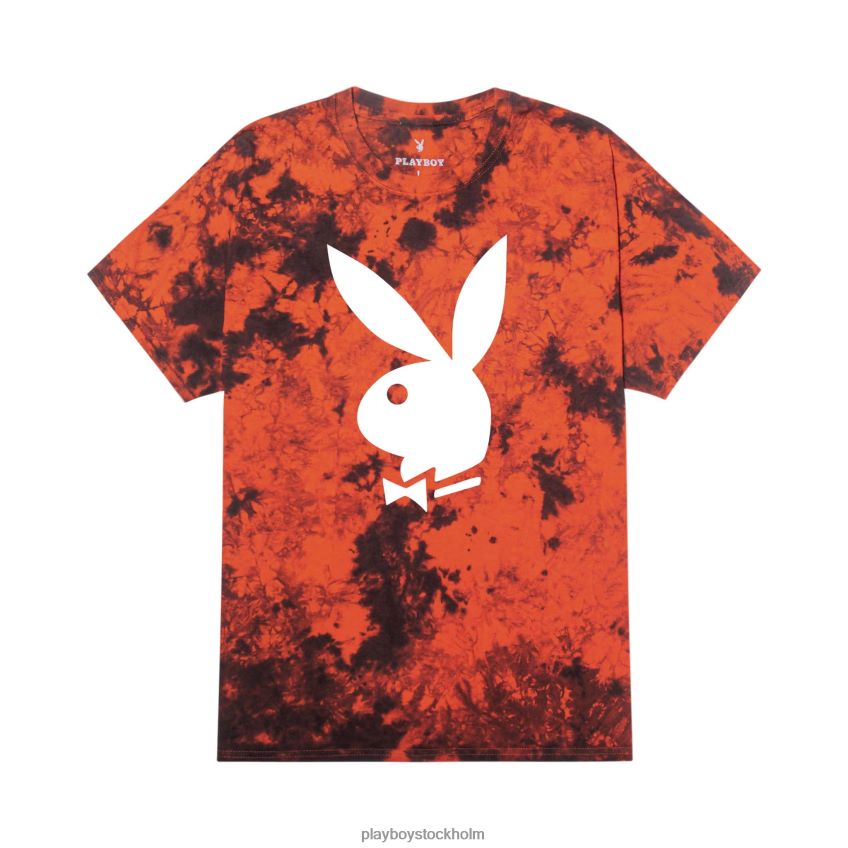 stor t-shirt med kaninhuvud Playboy män 62L66F258 orange svart slipsfärg Kläder