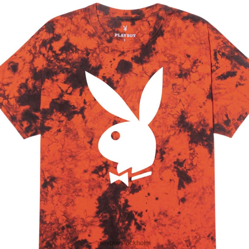 stor t-shirt med kaninhuvud Playboy män 62L66F258 orange svart slipsfärg Kläder