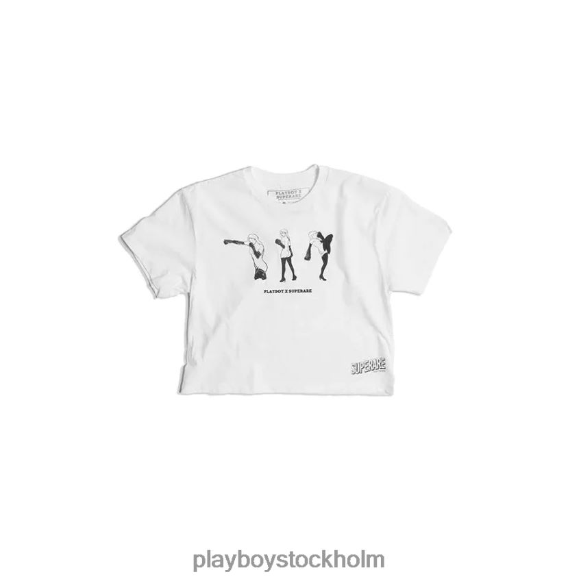 superare t-shirt Playboy kvinnor 62L66F939 vit Kläder