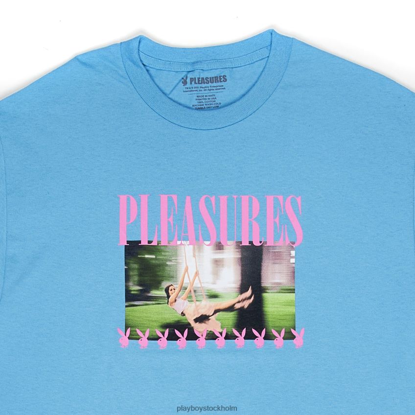 svängande lekkamrat-t-shirt Playboy x Pleasures män 62L66F179 blå Kläder