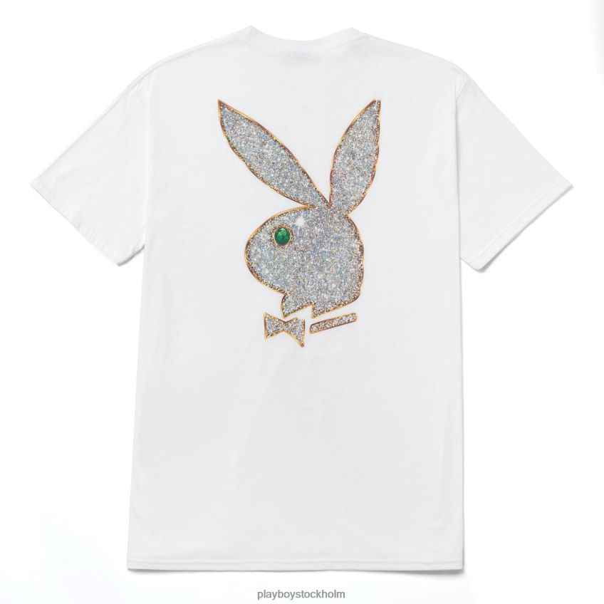 t-shirt med kaninhuvud Playboy x HUF män 62L66F321 vit Kläder