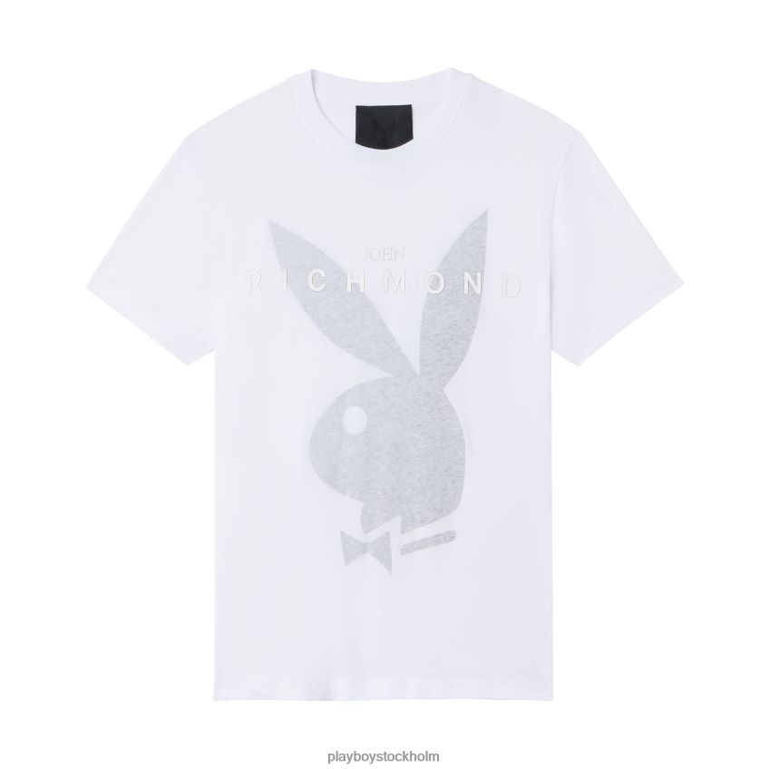 t-shirt med kaninhuvud Playboy x John Richmond män 62L66F190 vit Kläder