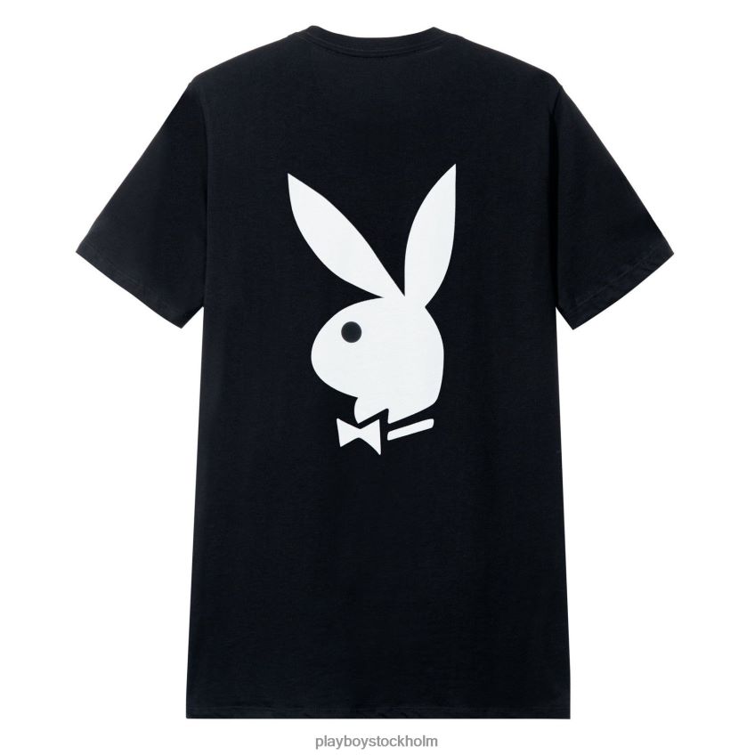 t-shirt med logotyp med kaninhuvud Playboy män 62L66F55 svart Kläder