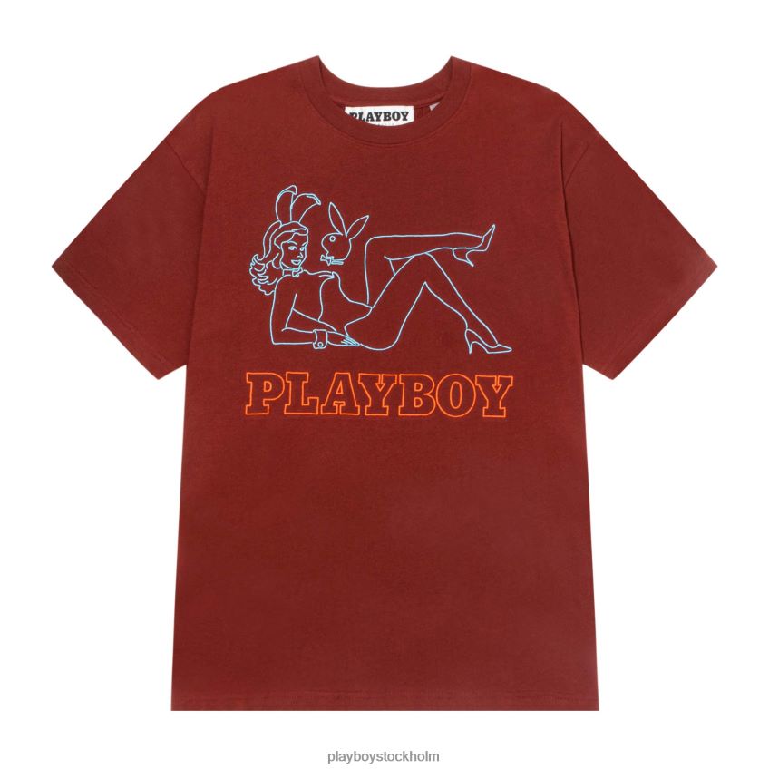 t-shirt sent på kvällen Playboy män 62L66F208 bränt tegel Kläder