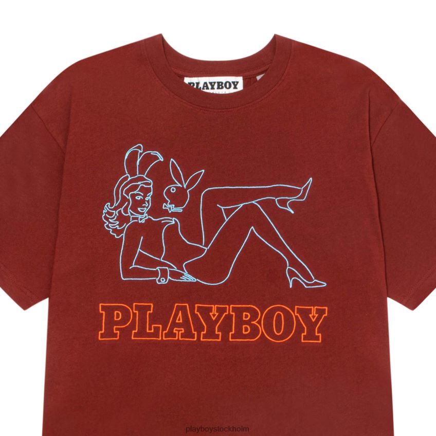 t-shirt sent på kvällen Playboy män 62L66F208 bränt tegel Kläder