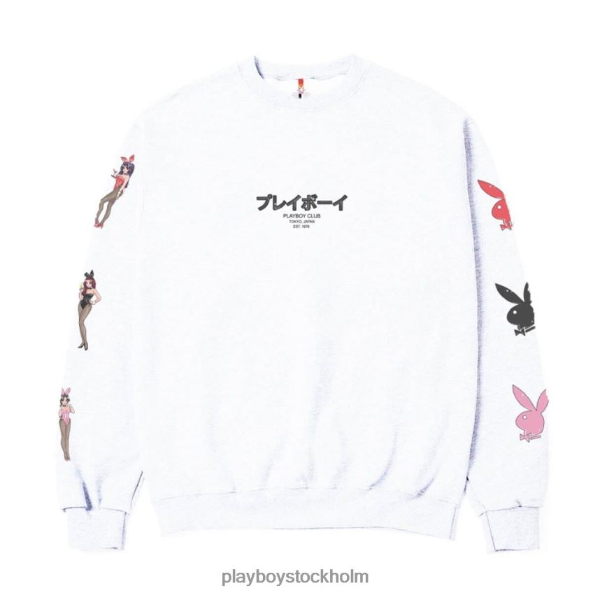 tokyo club bunny crewneck Playboy män 62L66F343 vit Kläder