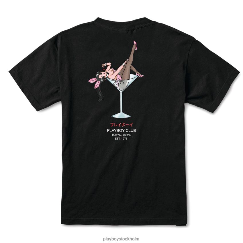 tokyo club cherry martini t-shirt Playboy män 62L66F146 svart Kläder