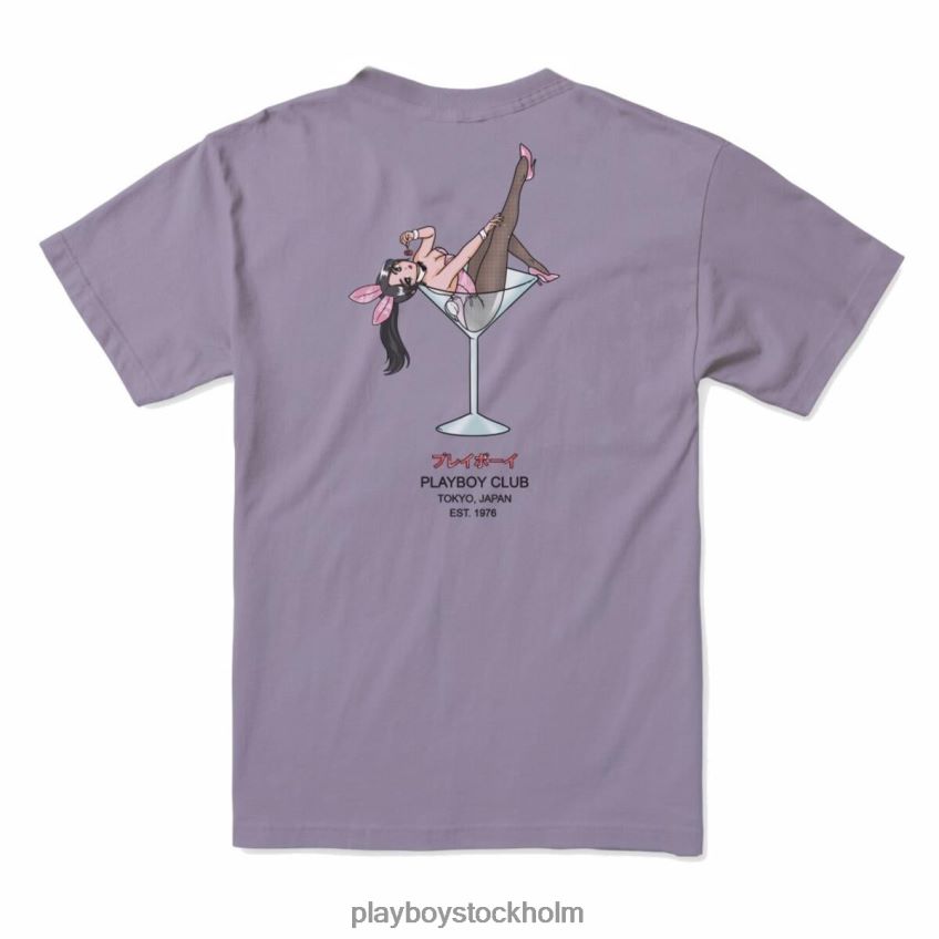 tokyo club cherry martini t-shirt Playboy män 62L66F147 lavendel Kläder