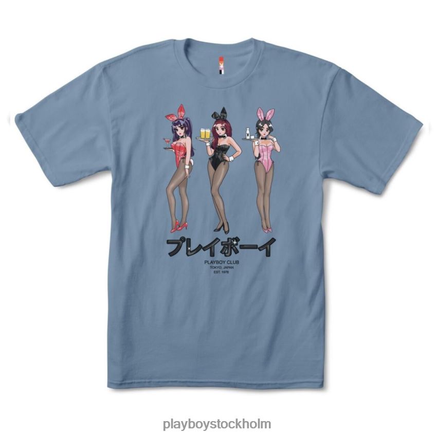 tokyo club happy hour t-shirt Playboy män 62L66F49 skifferblå Kläder