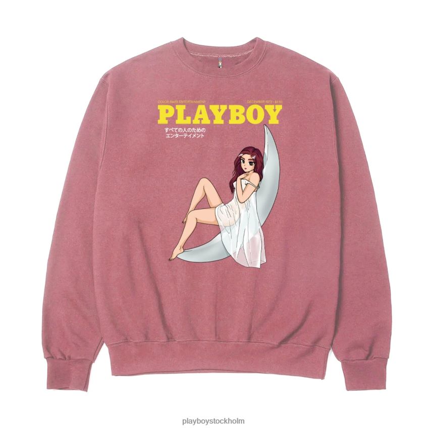 tokyo club månbelyst crewneck Playboy män 62L66F366 pigment rödbrun Kläder