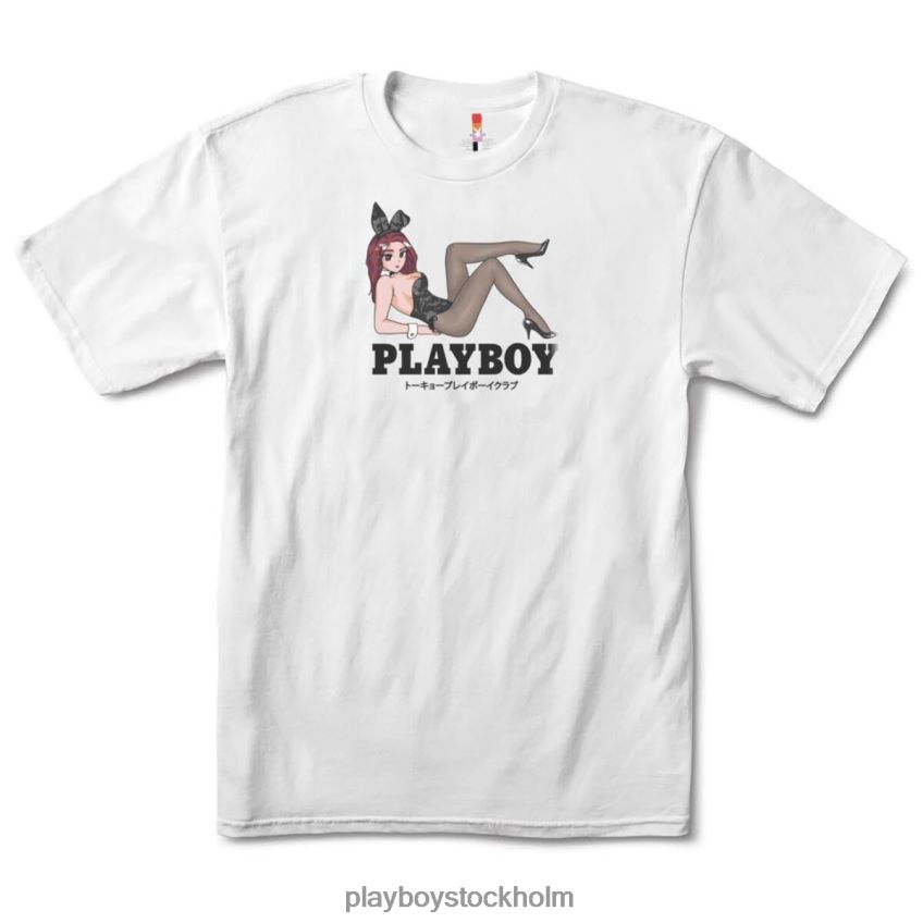 tokyo club öppen sent t-shirt Playboy män 62L66F115 vit Kläder