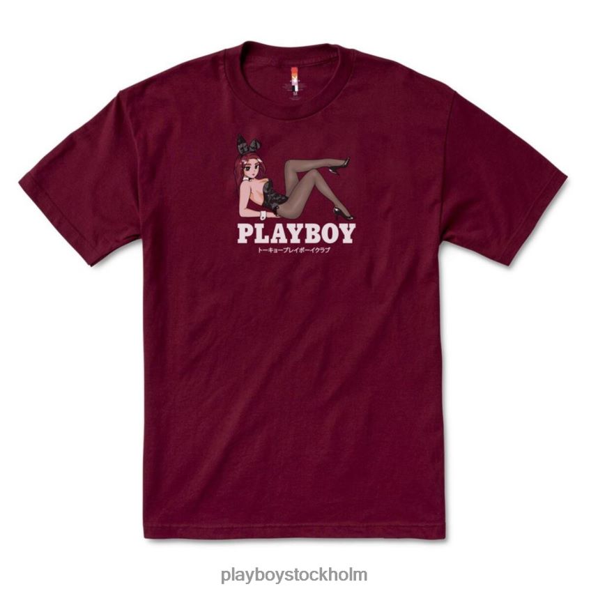 tokyo club öppen sent t-shirt Playboy män 62L66F117 vinröd Kläder