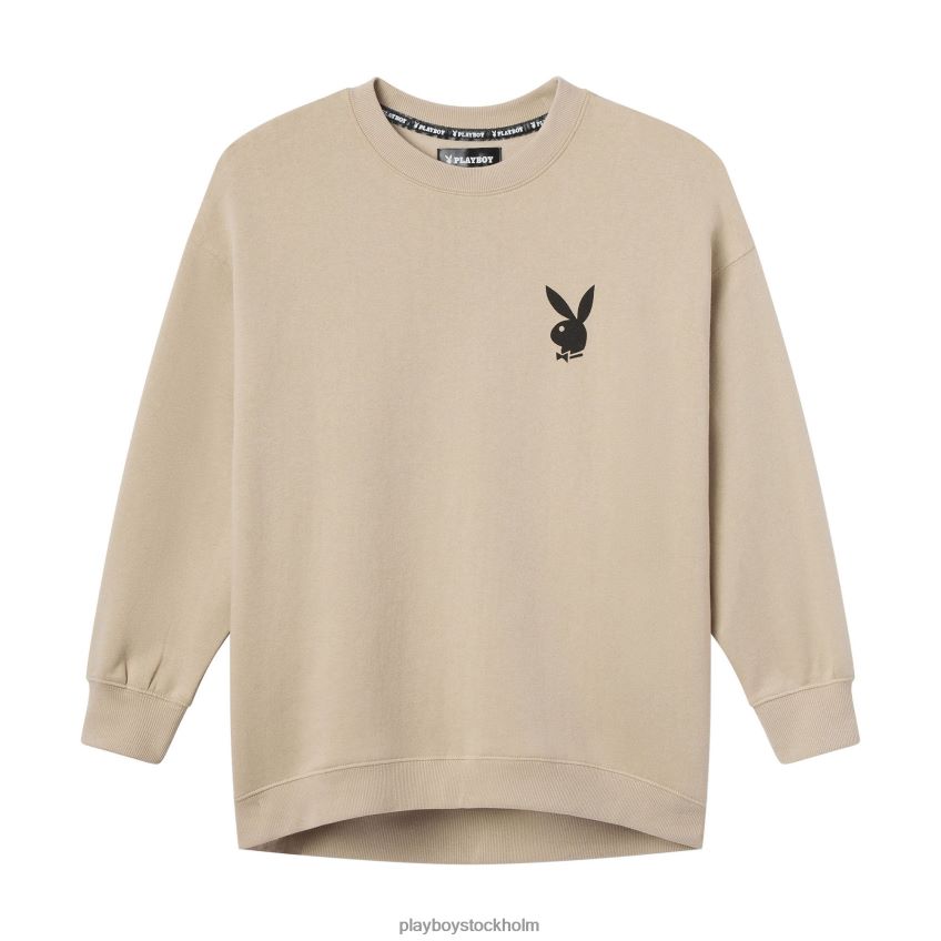 topptröja med crewneck Playboy kvinnor 62L66F1105 solbränna Kläder