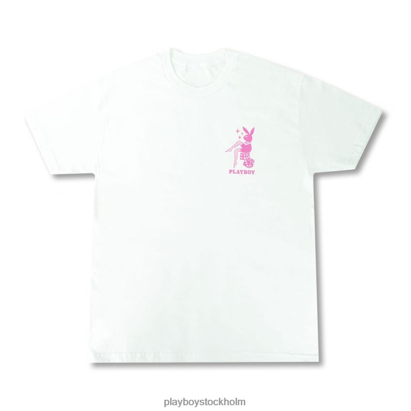 tärningsstol t-shirt Playboy män 62L66F137 vit Kläder