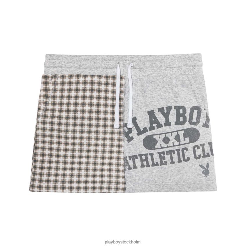 varsity rutig minikjol Playboy kvinnor 62L66F1260 gråmelerad Kläder